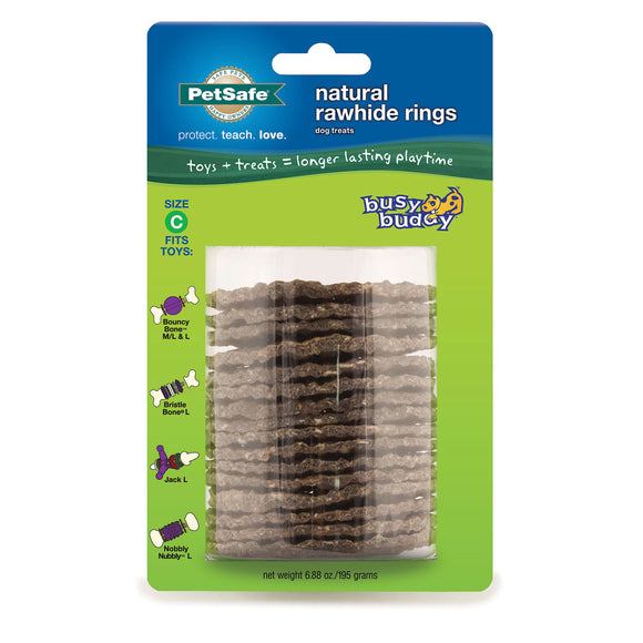 PetSafe Busy Buddy Rawhide Refill Rings Large Brown