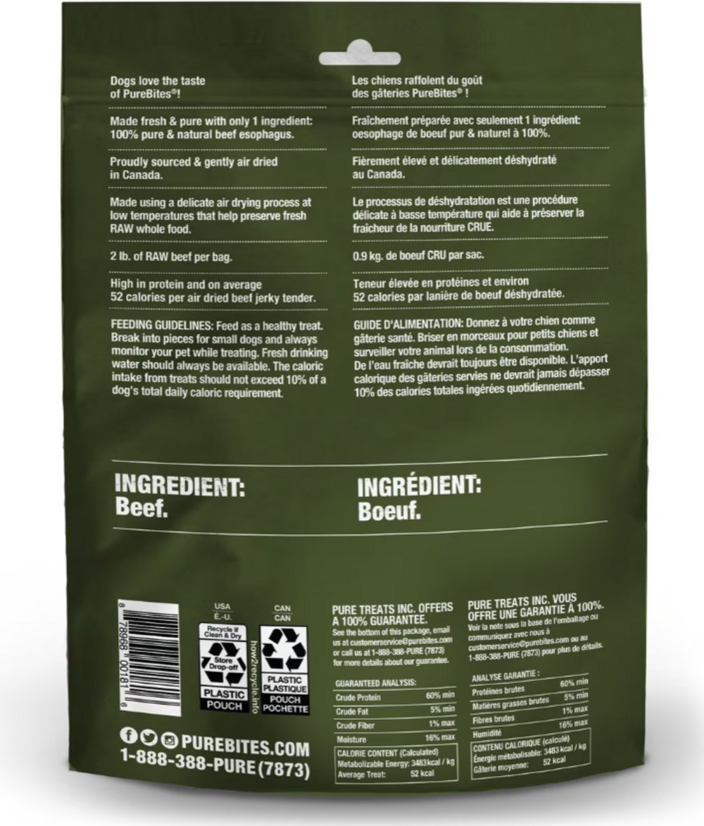 PureBites Beef Jerky Freeze Dried Raw Dog Treats