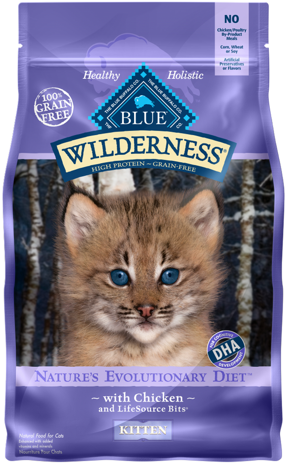 Blue Buffalo Wilderness Kitten High-Protein Grain-Free Chicken Recipe Dry Cat Food