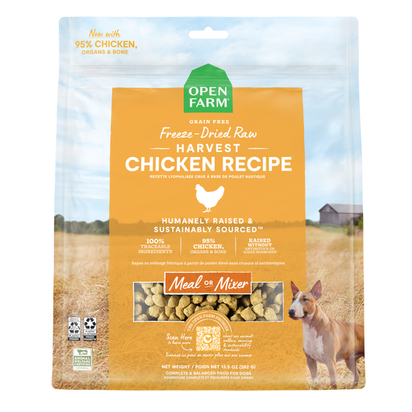 Open Farm Grain Free Harvest Chicken Recipe Freeze Dried Raw Dog Food