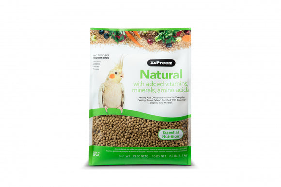 Zupreem Natural Food with Added Vitamins Minerals Amino Acids for Medium Birds