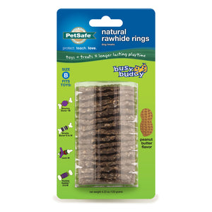 PetSafe Busy Buddy Peanut Butter Rawhide Ring Size B Brown