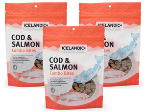 Icelandic+ Cod & Salmon Combo Bites Fish Dog Treats (3 Pack)
